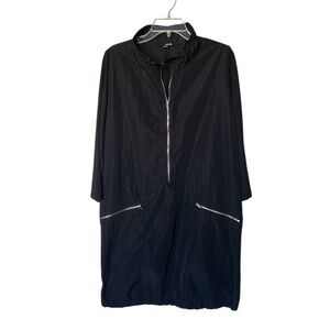 Sun Kim Long Jacket Zip Modern Dress Black Minimalist Lagenlook Excellent USA XL